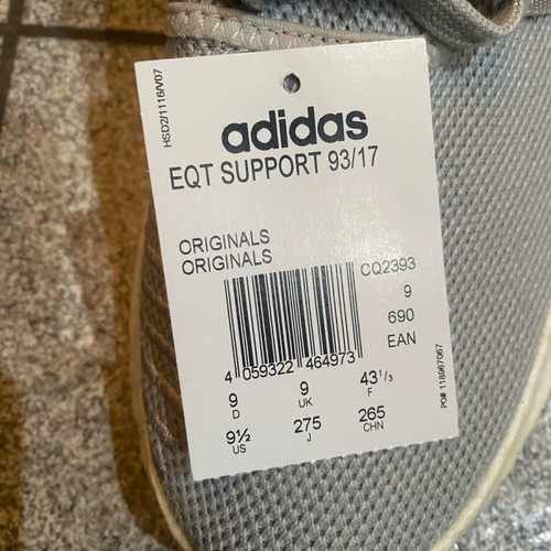 Adidas EQT Support 93/17 shoes like new, gray, size 43