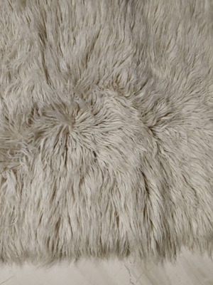 Flokati rug new, ecru 85x2.00