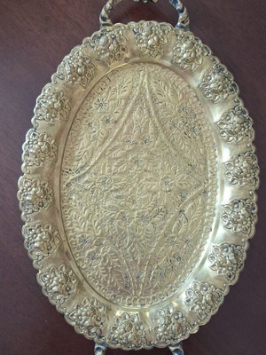 Serving tray made of hand-forged bronze like new