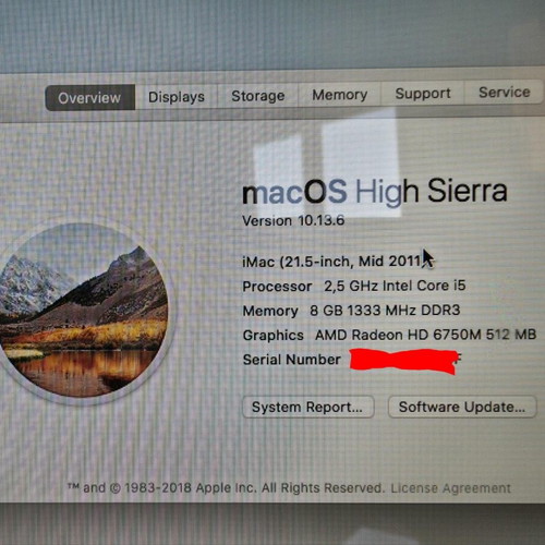 Apple iMac A1311 Mid 2011 Core i5 8GB 512GB