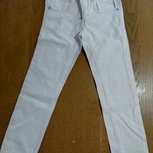 Girls' skinny pants size 4 years like new, pink and white