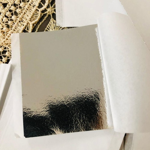 Edible silver leaf for food and desserts 60 pcs
