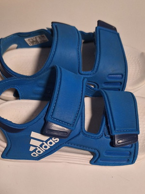Adidas Adilette kids sandals blue and white
