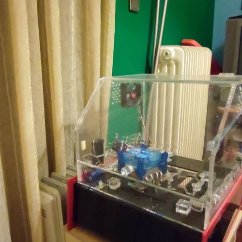 Computer case used plexiglass with fans and lighting