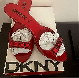 DKNY κόκκινο λουστρίνι mule νο39.5 μεταχειρισμένο.