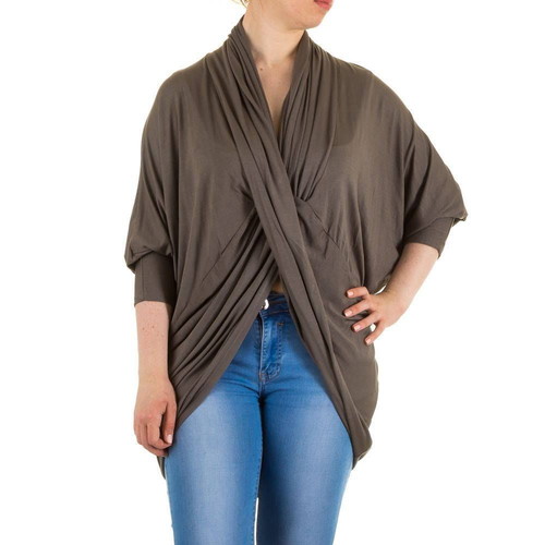 Moonshine Italian women's tunic new, grey and beige, XL to 3XL
