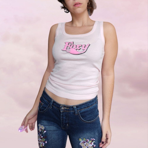 Y2K tank top αφορετό, ροζ, μέγεθος M