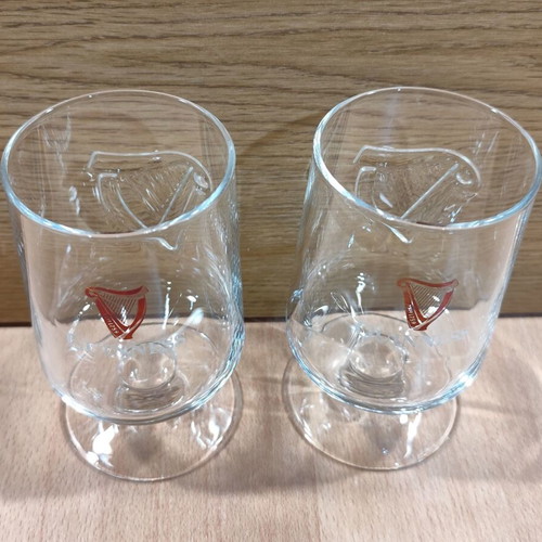 Guinness beer set of two promotional stemmed glasses 0.33lt new