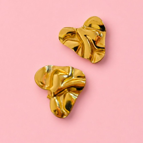 Heart earrings like new, gold color