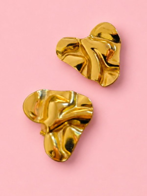 Heart earrings like new, gold color
