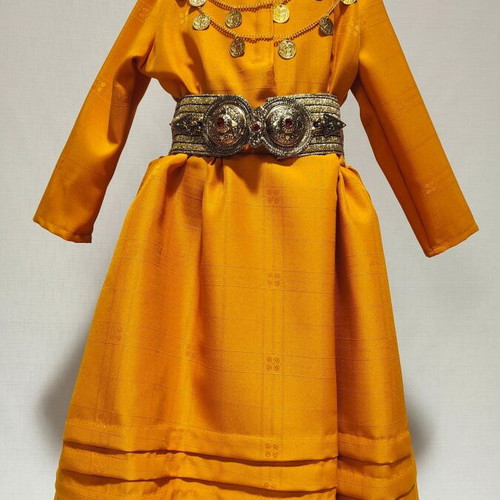 Children's traditional Kalymnos dress mustard size 2 years new