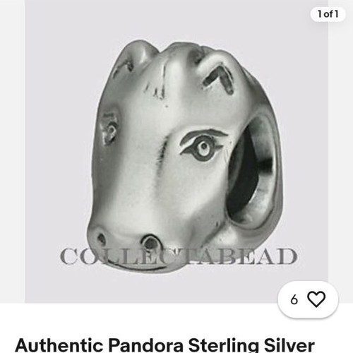 Pandora horse head charm, silver
