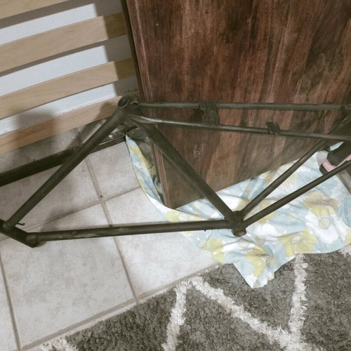 Vintage racing bicycle frame used with new spare parts