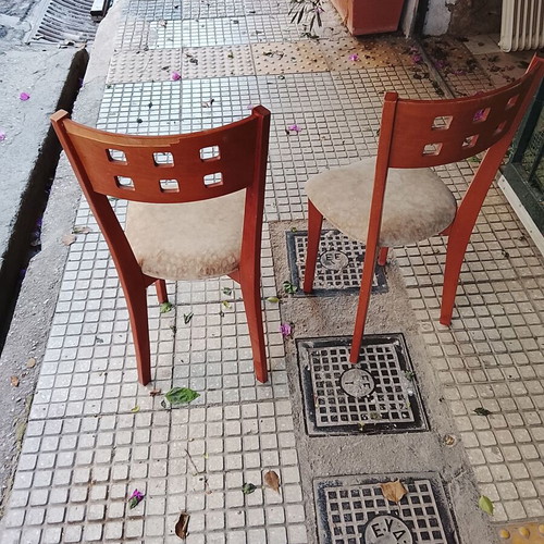 Wooden chairs used, set of 2