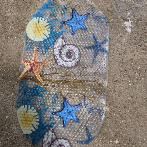 Anti-slip bath mat like new with suction cups 69x38 cm
