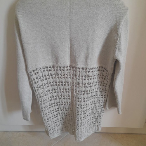 Knitted cardigan with patterns, like new, beige, size M