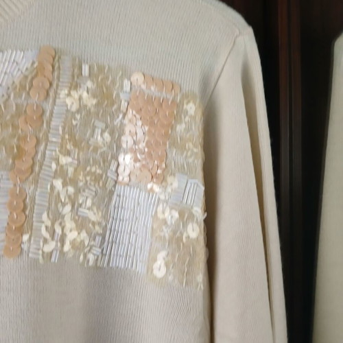 Leonard’s knitted women’s sweater used, off-white, size M
