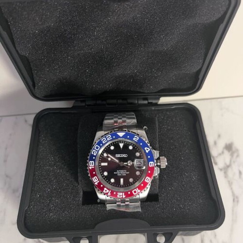 Seiko Pepsi mod automatic wristwatch, 40mm, ceramic bezel