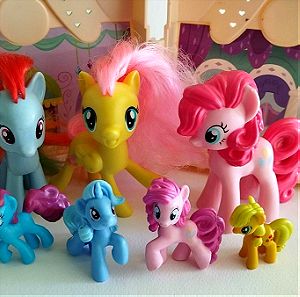 G4 My little pony Hasbro 7 συλλεκτικές φιγούρες + σπιτάκι πακέτο