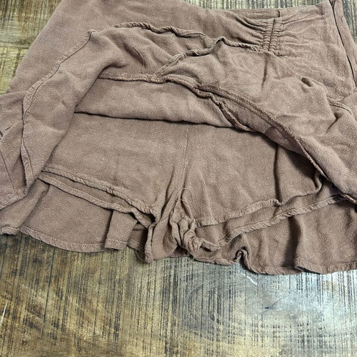 Stradivarius brown ruffle skort, size 38