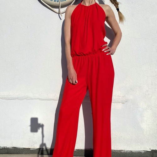 One-piece jumpsuit new, size M, red, 100% polyester