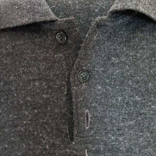 Men's gray sweater XL used with polo collar and buttons