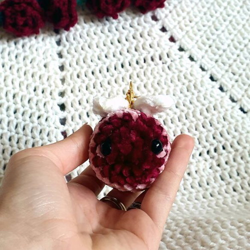 Love Bee Keychain New Handmade with Heart Wings
