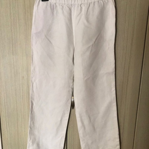 Aspesi linen white pants size L like new with elastic waist