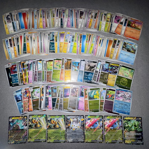 Pokemon bulk cards set with 125 non-foil and 58 foil cards