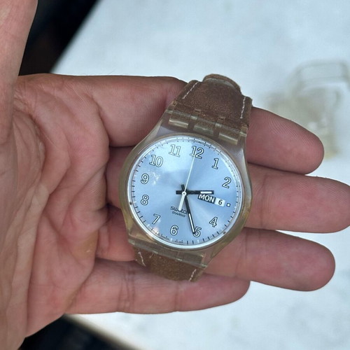 Swatch AG 2004 Day-Date Swiss Made watch used with leather strap