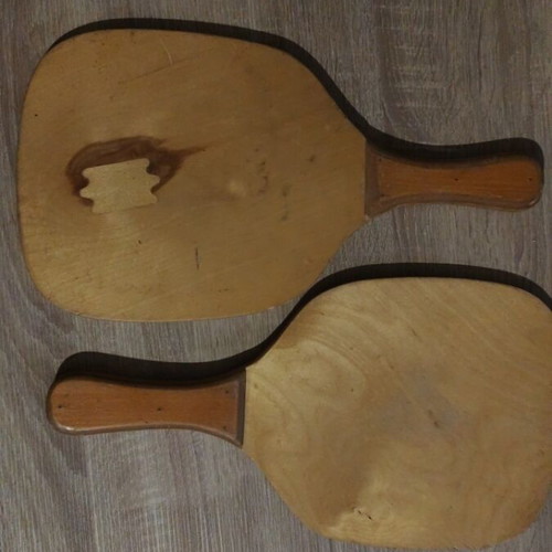 Wooden beach rackets used