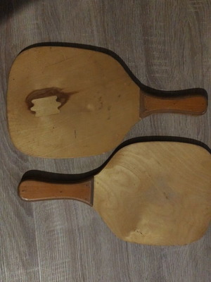 Wooden beach rackets used