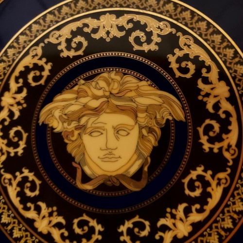 Διακοσμητικό πιάτο Versace Meets Rosenthal Medusa Blue σαν καινούργιο, 30 εκ.