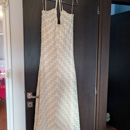 BSB long white dress with gold details new