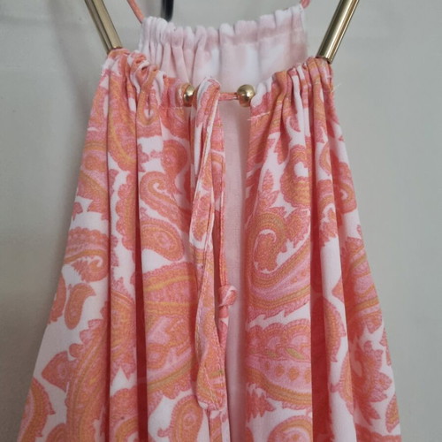 Zini Maxi Dress size 40 with open back and slit like new, colorful