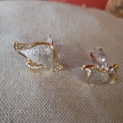 Vintage earrings with clip, steel, like new