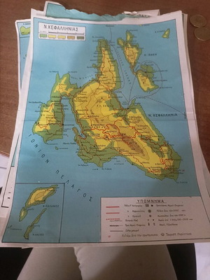 Geophysical maps of mainland Greece, Ionian and Aegean islands 1960s like new