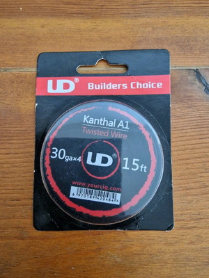 Ud Vape Wire Kanthal A1 στριμμένο 30gax4 15ft καινούριο
