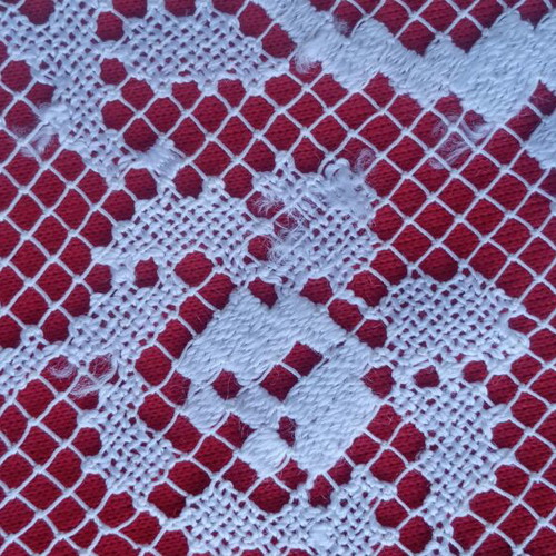 Round filet lace doily handmade vintage 1950s from Tinos