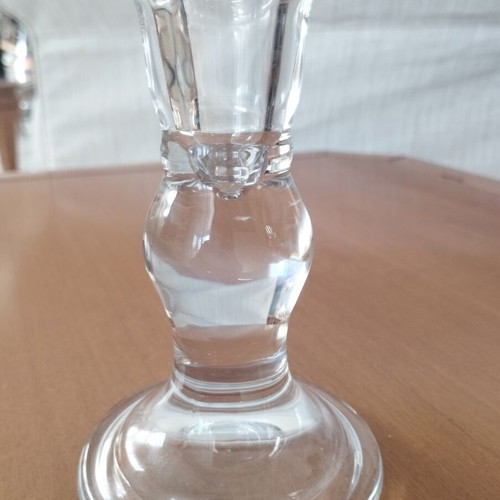 Classic Tall Glass Candlestick 14cm new, double use