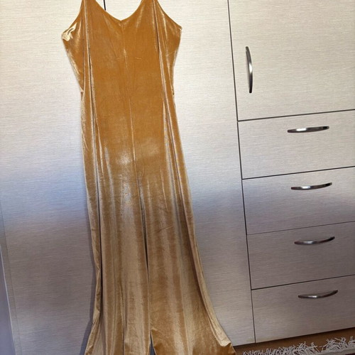 Velvet jumpsuit Glamorous like new, gold, size L