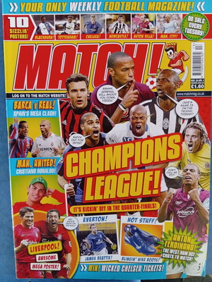 Match Football Magazine Issue 28/3-3/4/2005 like new with Liverpool posters