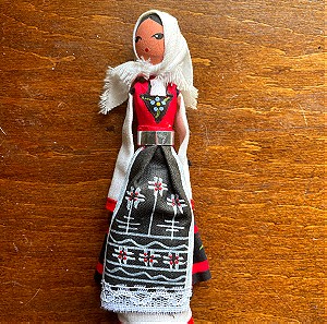 Vintage Μικρή Κούκλα Φιγούρα με Εθνική Φορεσιά