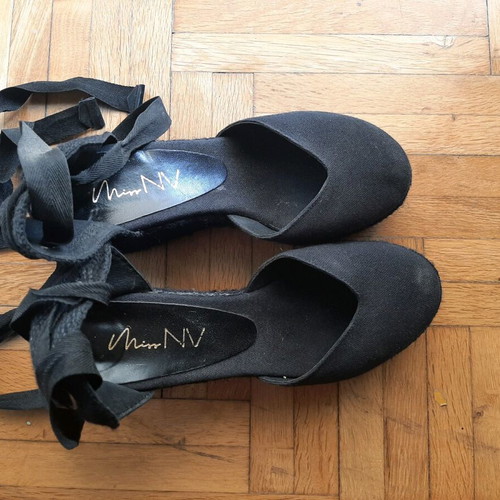 Espadrille platform black size 39 like new