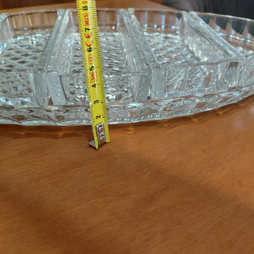 Crystal serving dish new, versatile for dips and nuts