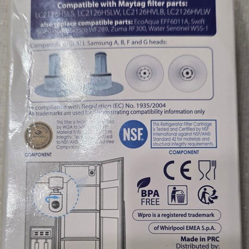 Water filter for Samsung refrigerator new, 4 pieces