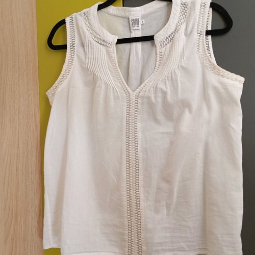Saint Tropez women's blouse used, cotton, size M/L, white