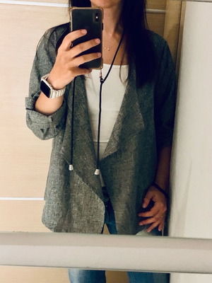 Thin gray asymmetrical jacket s/m used