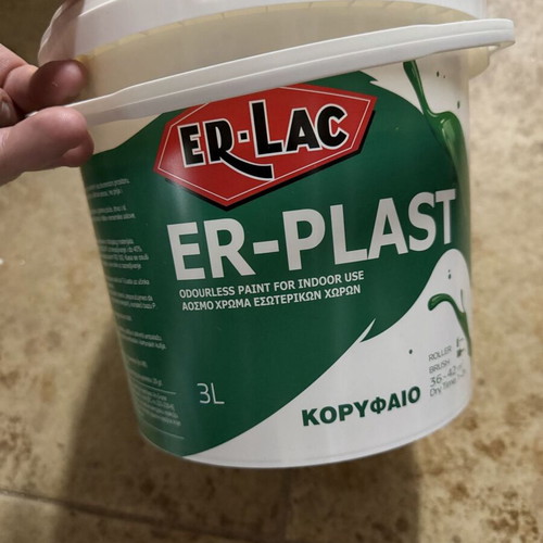 Πλαστικό χρώμα ER-LAC ER-PLAST 3L άοσμο εσωτερικών χώρων καινούργιο
