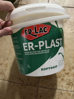 Πλαστικό χρώμα ER-LAC ER-PLAST 3L άοσμο εσωτερικών χώρων καινούργιο